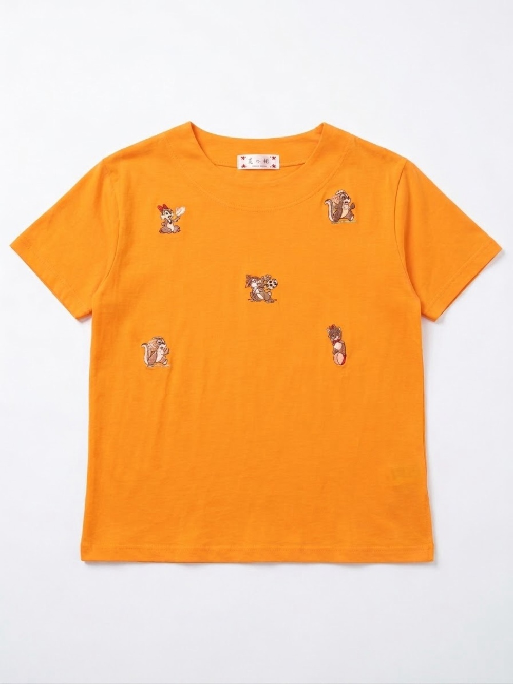 Vintage Japanese Cotton Short Sleeve Orange Top with Disney Inspired characters